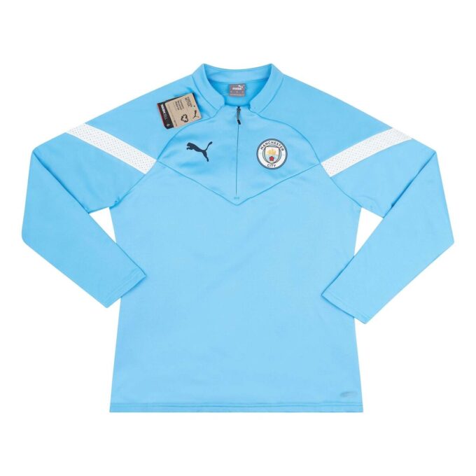2022-23 Manchester City Puma 1/4 Zip Träningströja Fleece ”Himmelsblå”