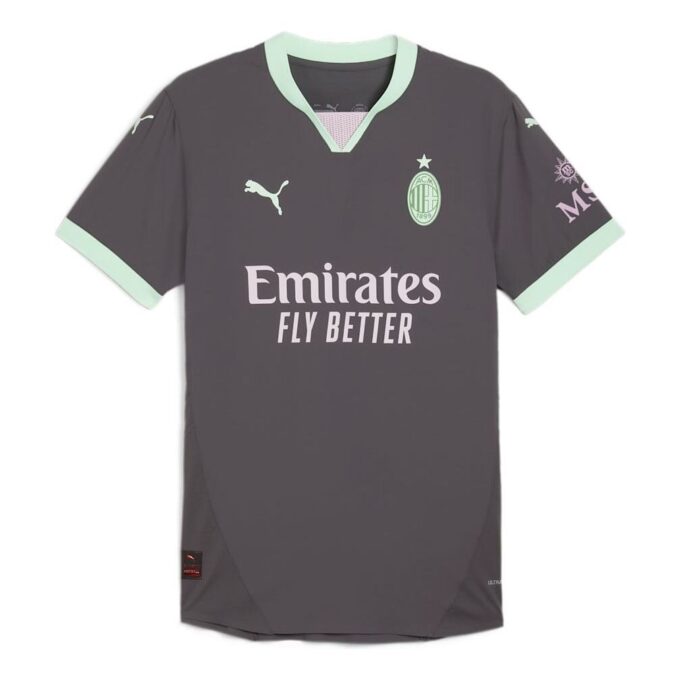 AC Milan 24/25 Autentisk Tredje Fotbollströja ”Grå Mint”
