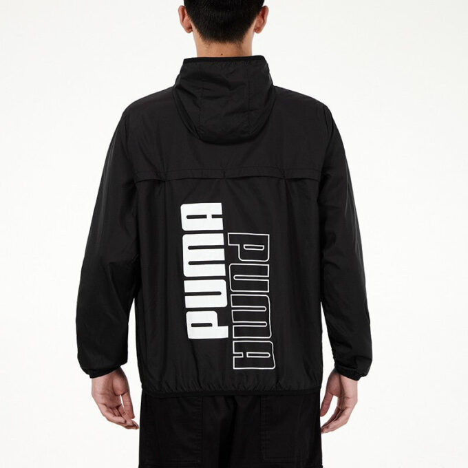 Athleisure Casual Sports Vindtät Löparjacka Vävd Svart