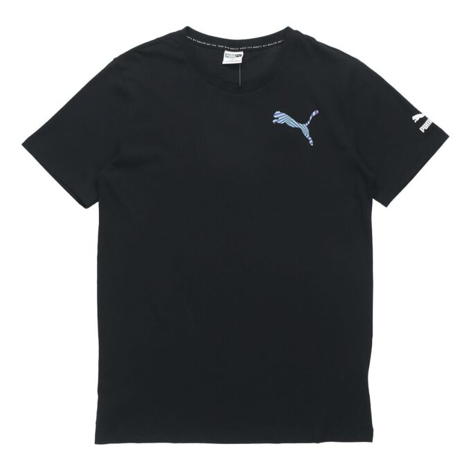 Avslappnad grafisk t-shirt ”Svart vit blå”