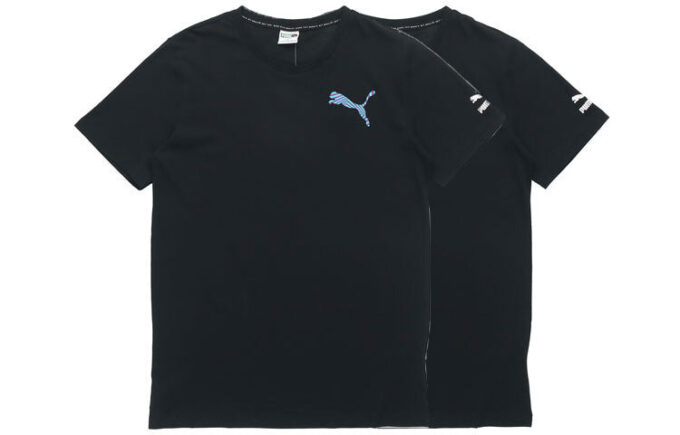 Avslappnad grafisk t-shirt ”Svart vit blå”