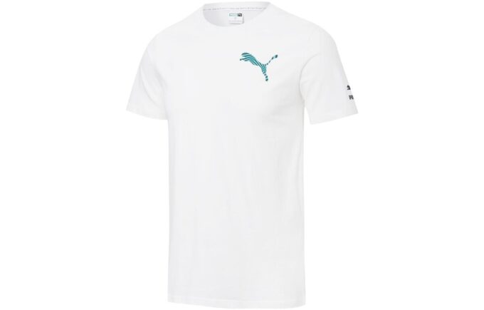 Avslappnad grafisk t-shirt ”Vit svart blå”
