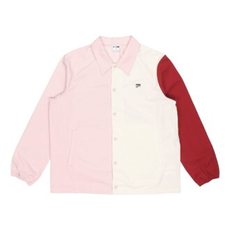 Broderad liten etikett i kontrasterande färger, sportvävd logotypjacka i rosa