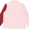 Broderad liten etikett i kontrasterande färger, sportvävd logotypjacka i rosa