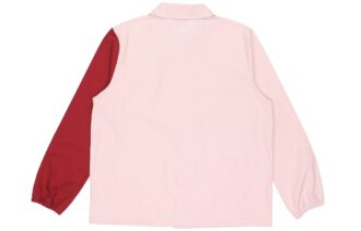 Broderad liten etikett i kontrasterande färger, sportvävd logotypjacka i rosa
