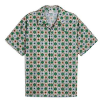 Classics New Prep Aop vävd skjorta ”Grön”