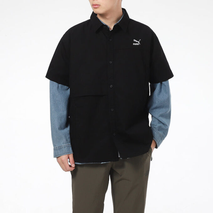 Classics Oversized Kortärmad Pikétröja ”Svart”