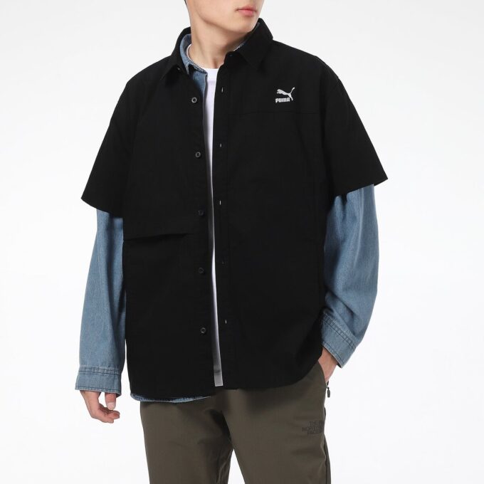 Classics Oversized Kortärmad Pikétröja ”Svart”