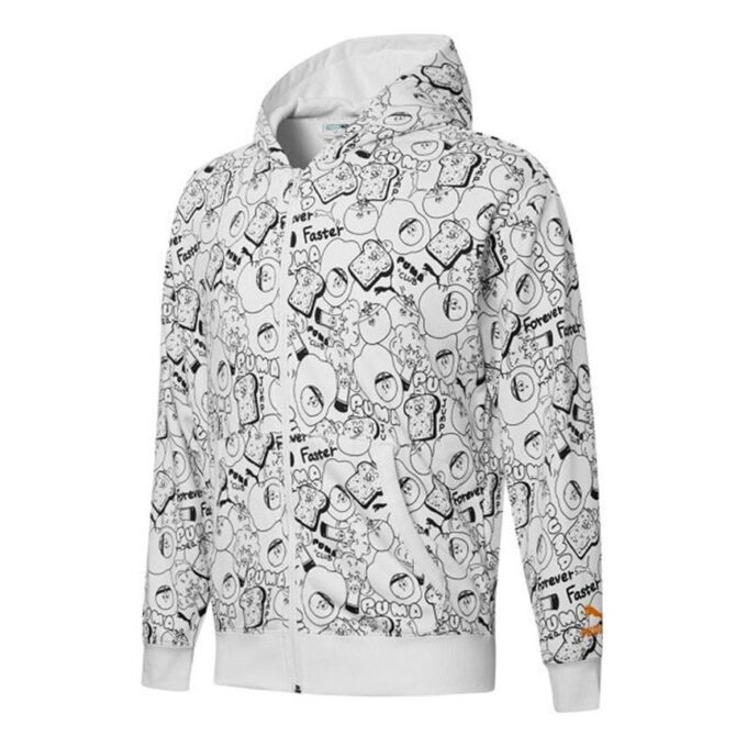 Club Heltryckt Heldragkedja Hoodiejacka ”Vit”