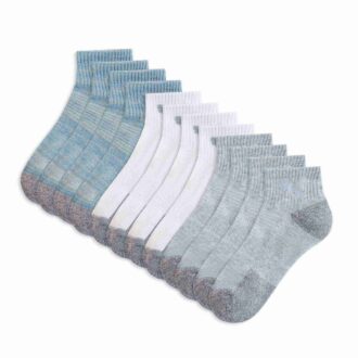 Dam Half Terry Quarter Crew-strumpor (6 par)