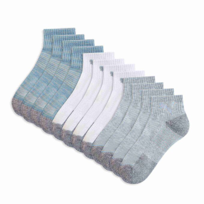 Dam Half Terry Quarter Crew-strumpor (6 par)