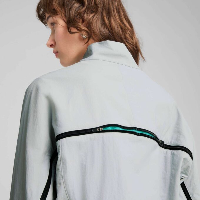 DARE TO Damjacka med överdimensionerad dragkedja och vävd design DARE TO Damjacka med överdimensionerad dragkedja och vävd design
