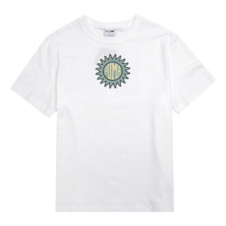 Downtown Graphic T-shirt Roligt Tryck Rund Hals Kortärmad Vit