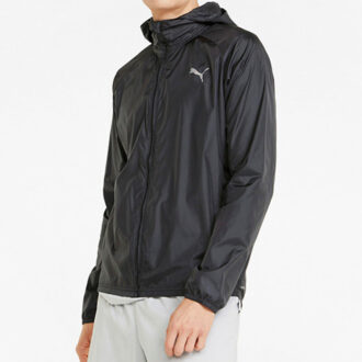 Enfärgad Logo Athleisure Casual Sportvävd Huvjacka Svart