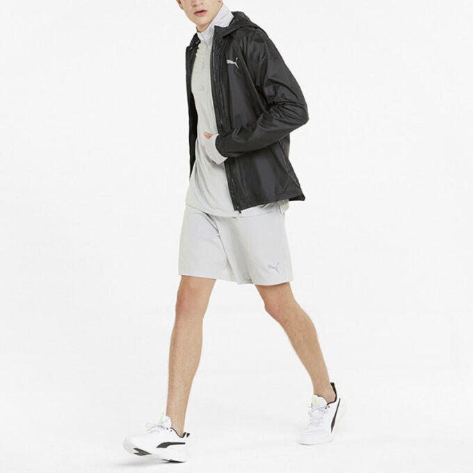 Enfärgad Logo Athleisure Casual Sportvävd Huvjacka Svart
