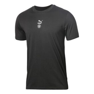 Enfärgad t-shirt med rund hals ”Svart”
