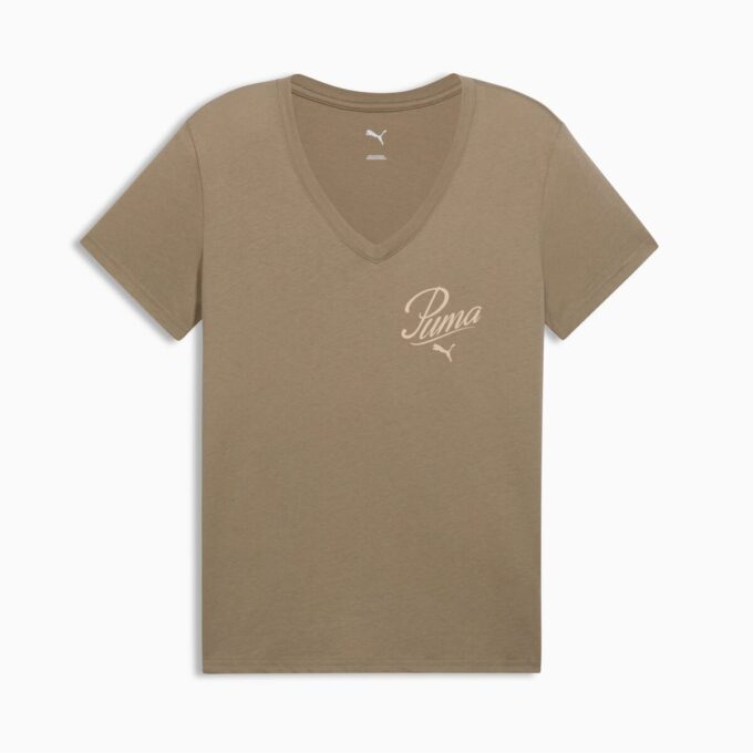 Essentials Script T-shirt med V-ringning för kvinnor Essentials Script T-shirt med V-ringning för kvinnor