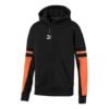 Färgblockerad hoodie med halv dragkedja ”Svart Orange Vit”