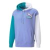 Färgblocks-Fandom-logotyp-hoodie ”Lila”