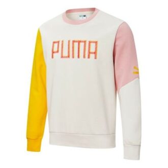 Färgglad broderad logotyptröja ”Vit gul rosa”