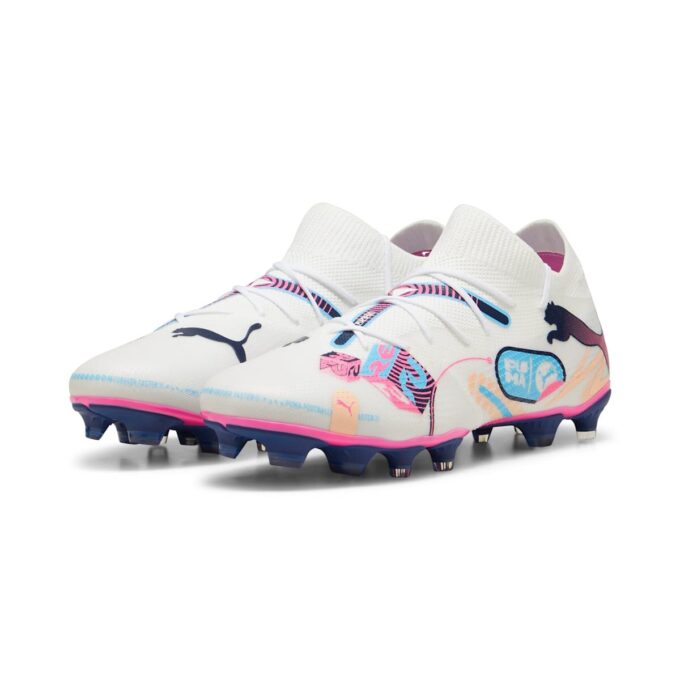Future 7 Match Volume UP FG/AG ”Vit Lysande Blå Rosa”