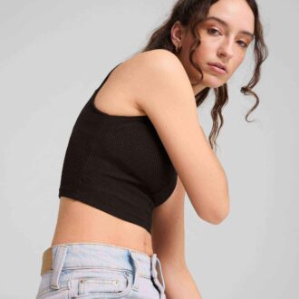 Garderobsnödvändigheter Dam Ribbad Crop Top Garderobsnödvändigheter Dam Ribbad Crop Top