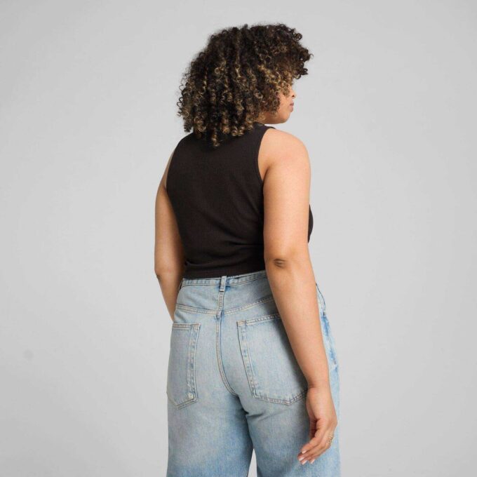 Garderobsnödvändigheter Dam Ribbad Crop Top