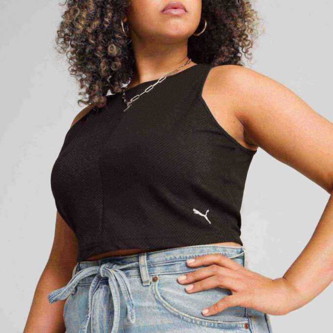 Garderobsnödvändigheter Dam Ribbad Crop Top