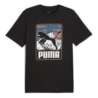 Grafisk bergs-T-shirt ”Svart”