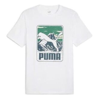 Grafisk bergs-T-shirt ”Vit”