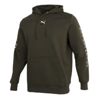 Grafisk Hoodie ”Olivgrön Vit”