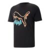 Grafisk smält katt-t-shirt ”Svart”