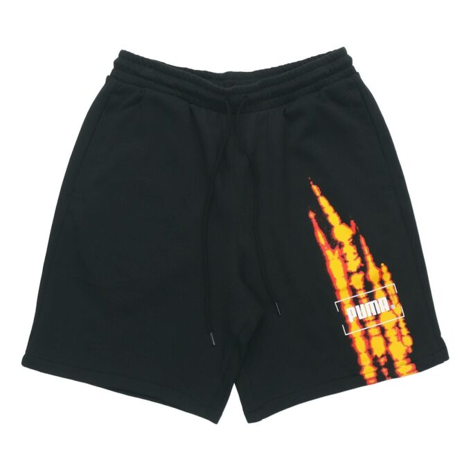 Herr PUMA Casual Andningsbara Stickade Shorts Svarta