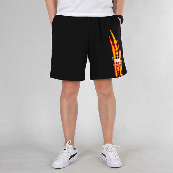 Herr PUMA Casual Andningsbara Stickade Shorts Svarta
