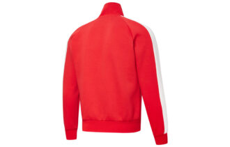 Herr PUMA Logo Mönster Dragkedja Stickad Jacka Röd