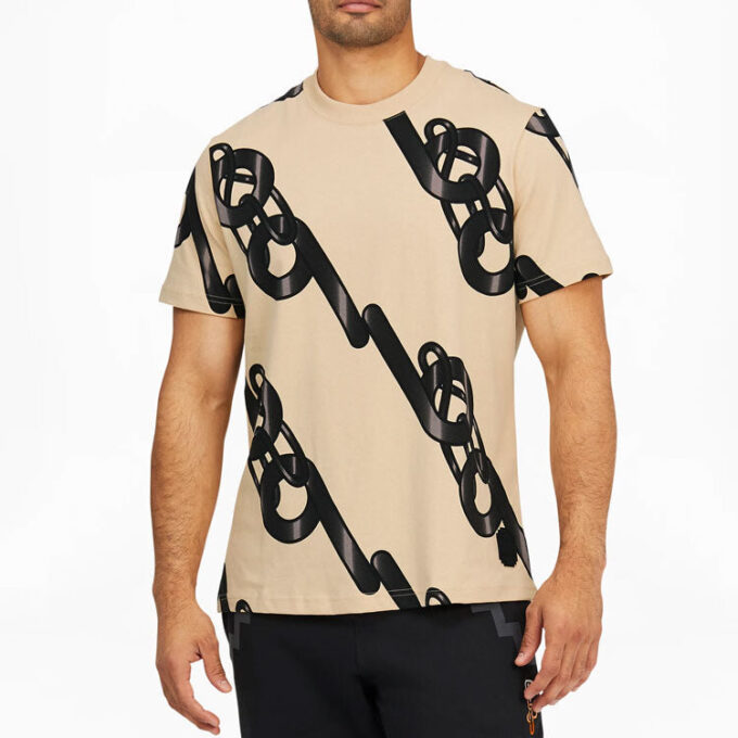 Herr PUMA x PRONOUNCE Unisex Graphic T-shirt Crossover Chain Print Athleisure Casual Sport Kortärmad Khaki