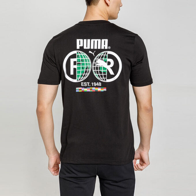 Intl T-shirt med motiv Tryck Rund hals Kortärmad Svart