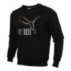 Klassiker Tryckt Fleece Tröja Herr Svart/Guld