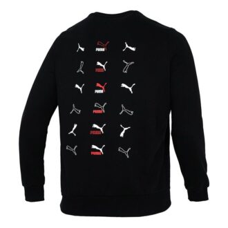 Klassisk grafisk långärmad t-shirt ”Svart”