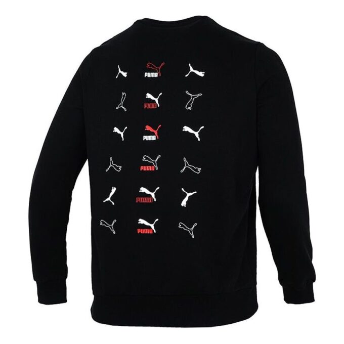 Klassisk grafisk långärmad t-shirt ”Svart”