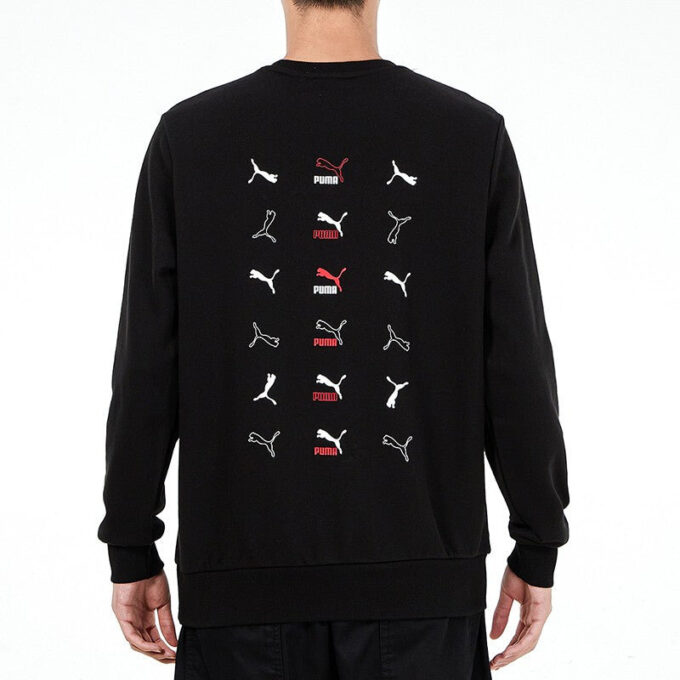 Klassisk grafisk långärmad t-shirt ”Svart”