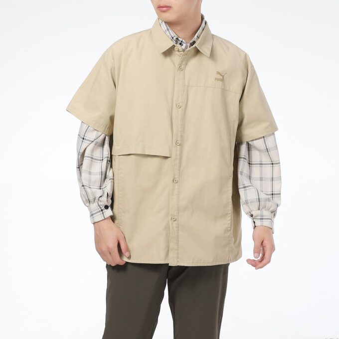 Klassisk överdimensionerad kortärmad pikétröja ”Beige”