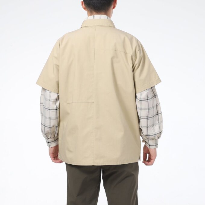 Klassisk överdimensionerad kortärmad pikétröja ”Beige”