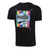 Kortärmad t-shirt med graffitimotiv och fototryck ”Svartblåröd”