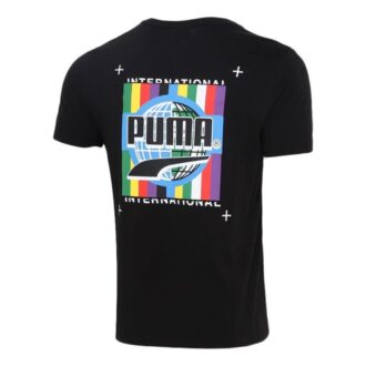 Kortärmad t-shirt med graffitimotiv och fototryck ”Svartblåröd”