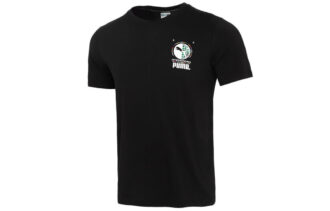 Kortärmad t-shirt med graffitimotiv och fototryck ”Svartblåröd”
