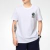 Kortärmad T-shirt med graffitimotiv och fototryck ”Vit Blå Röd”