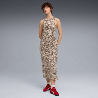 Leopard Luxe Damklänning med djurtryck och smal passform