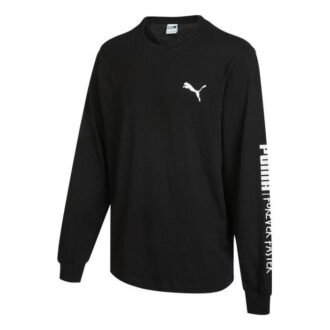 Långärmad t-shirt med handskrift ”Svart”