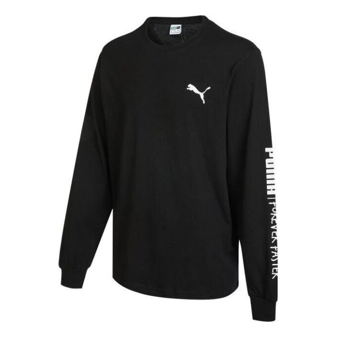 Långärmad t-shirt med handskrift ”Svart”